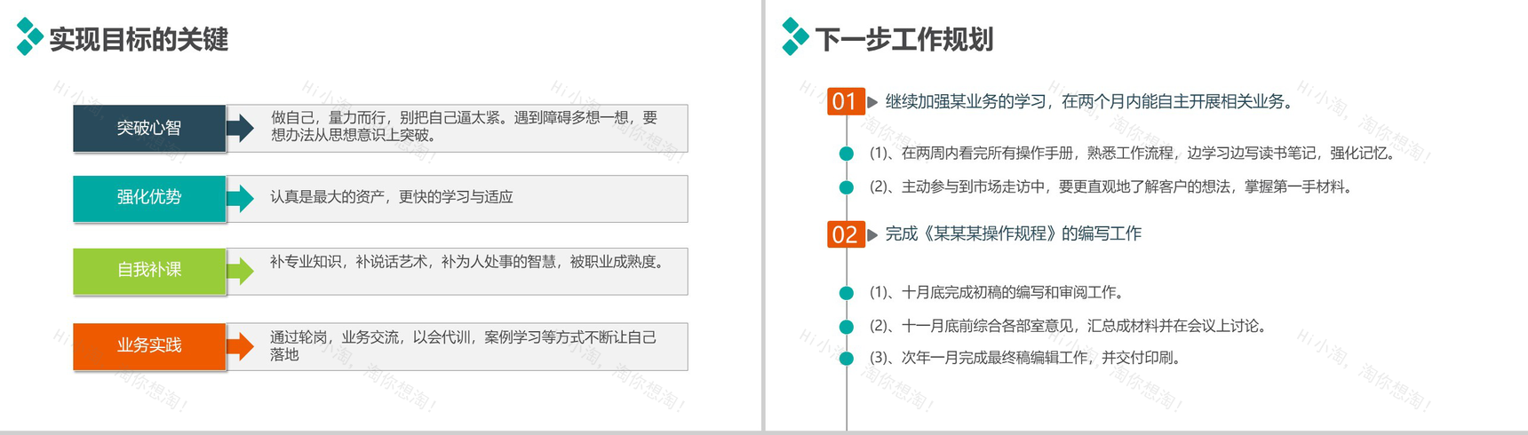 大气多彩实用个人转正述职报告PPT模板-13