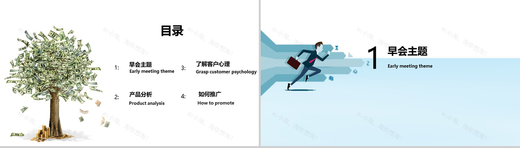 金融公司早会工作内容沟通PPT模板-2