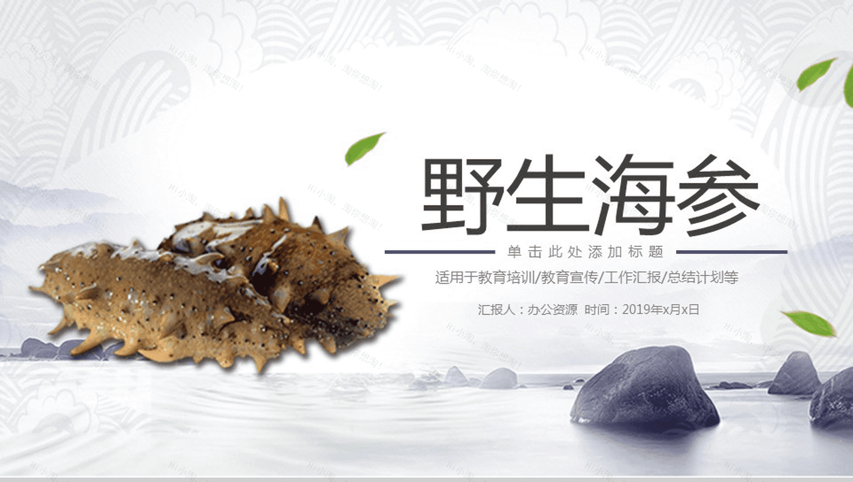 健康野生海参动态产品推广宣传工作汇报PPT模板-1