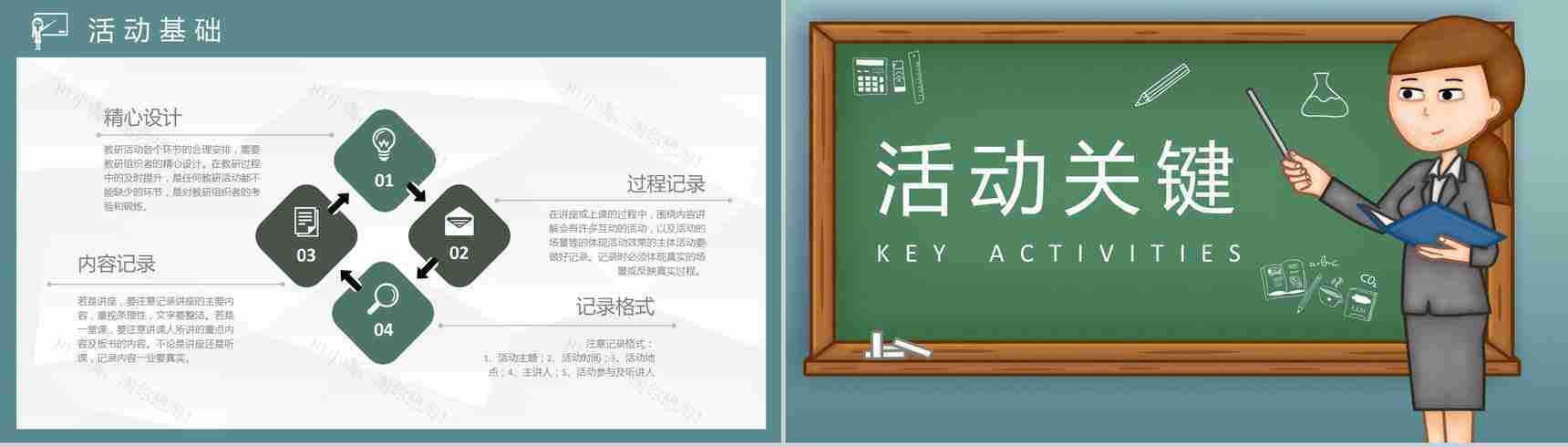 高等学校教师教研活动记录汇报教学目标内容设计PPT模板-4