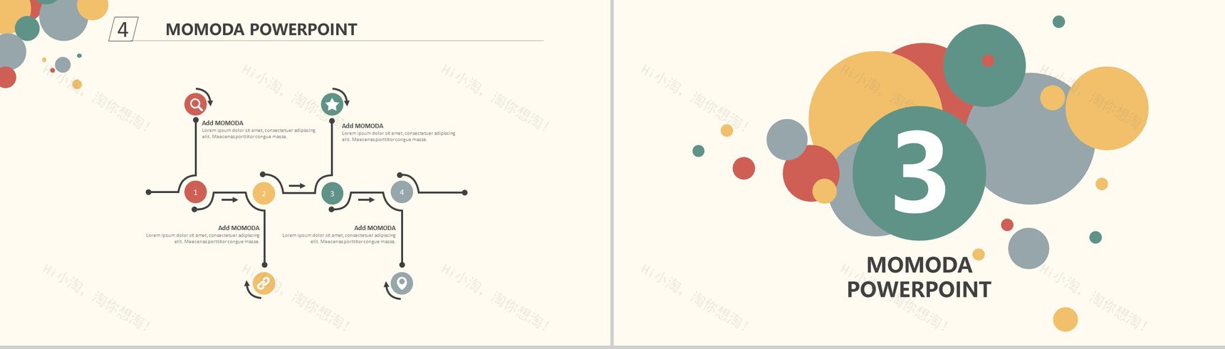 扁平化卡通风极简创意PPT模板-7
