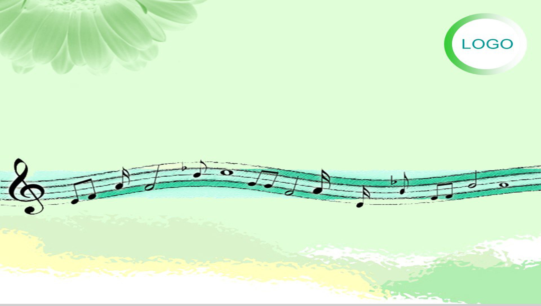 绿色韵律商务汇报PPT模板