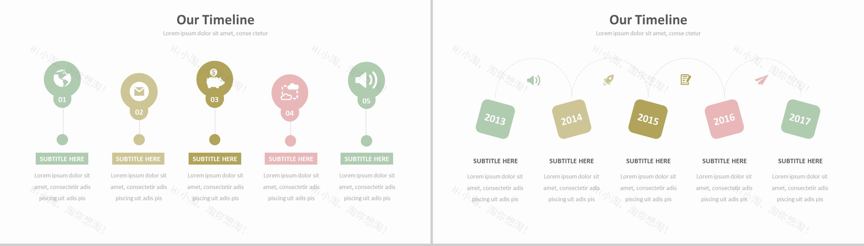 40页小清新组织结构时间线图表-7
