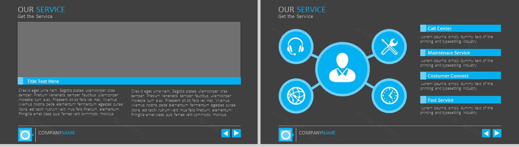 扁平风格商务演讲汇报通用PPT模板-11