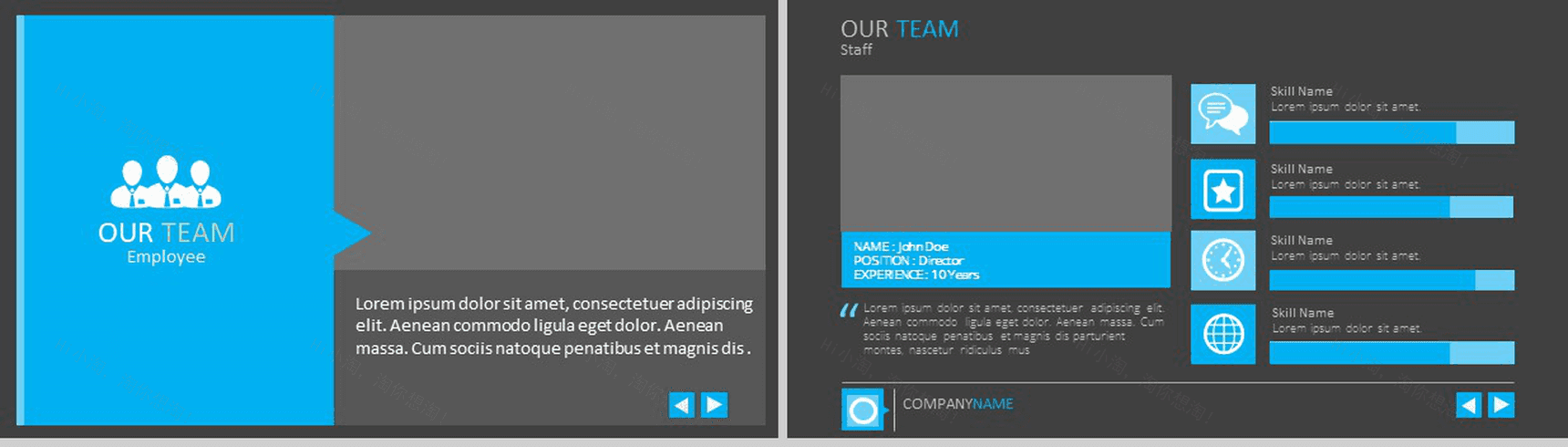 扁平风格商务演讲汇报通用PPT模板-4