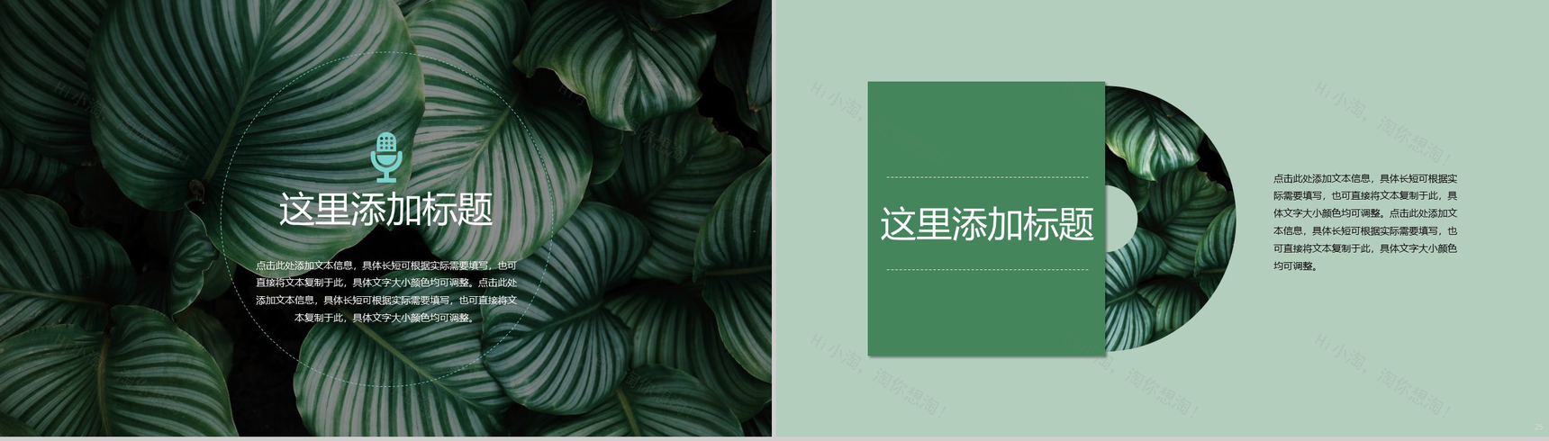 2020绿叶森系文艺工作总结PPT模板-12