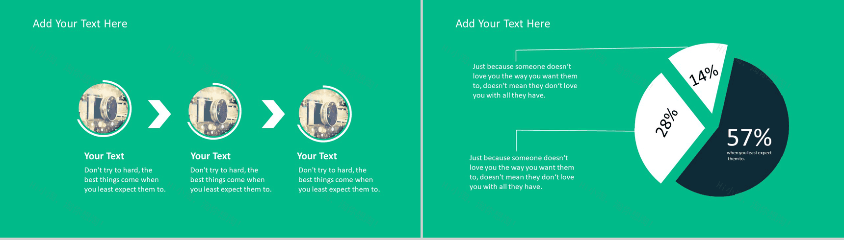 绿色搭配扁平商务通用汇报PPT模板-3