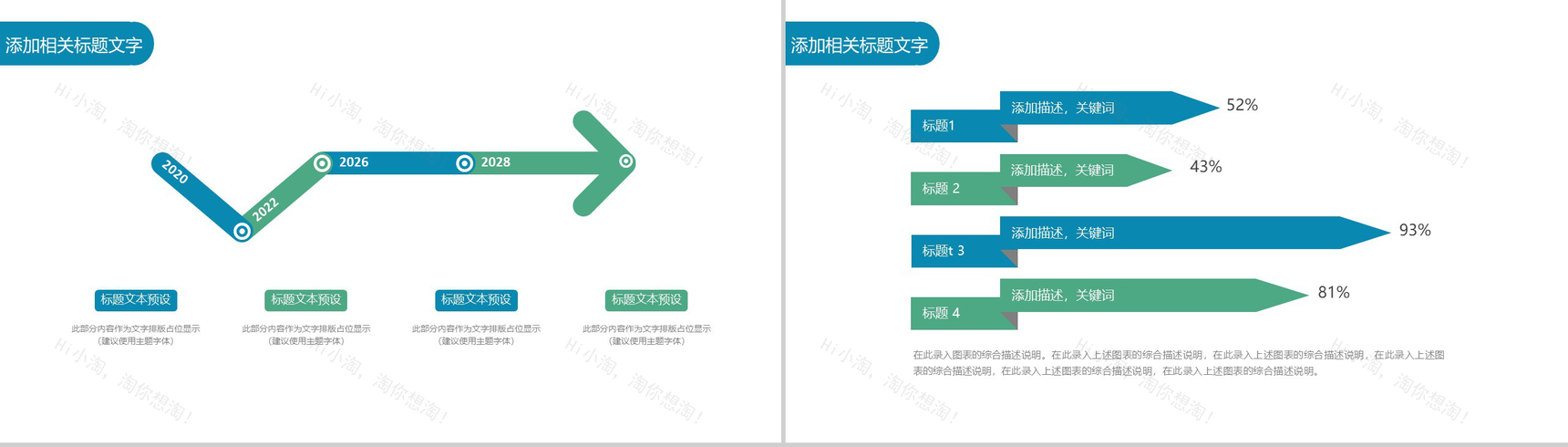 清爽简约时尚花纹工作汇报PPT模板-4