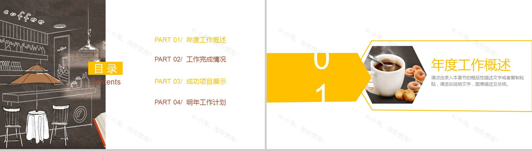 大气简约休闲下午茶咖啡产品推广宣传年终总结汇报PPT模板-2
