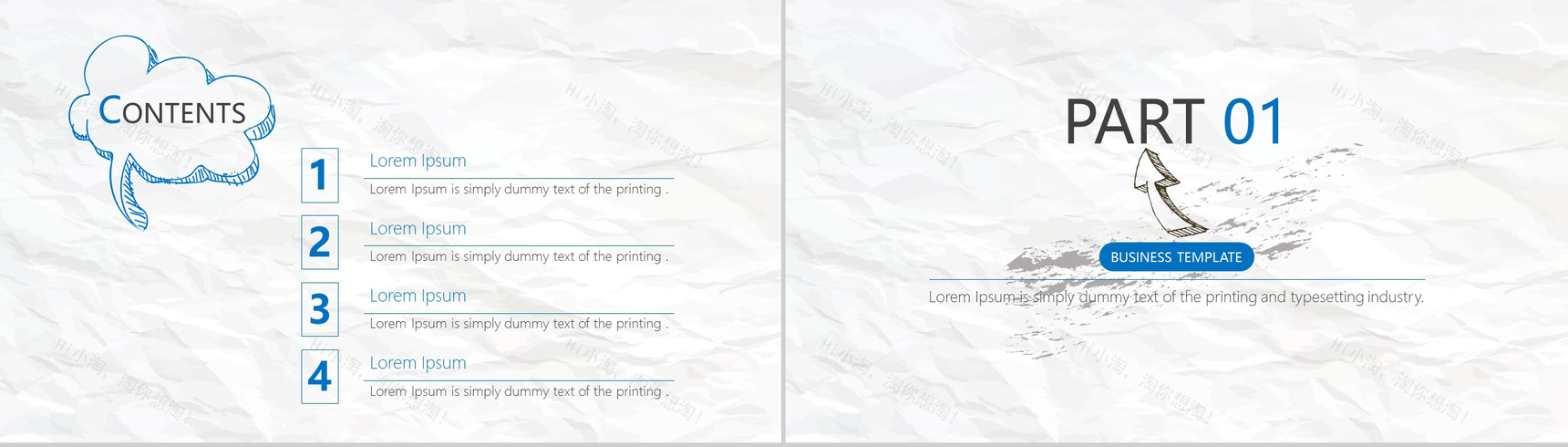 极简手绘风个性商务工作总结报告PPT模板-2