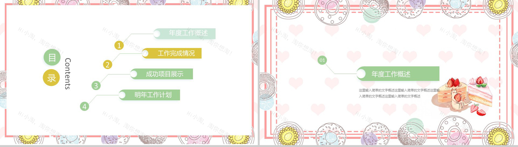 精美卡通唯美糕点甜品产品推广宣传总结计划PPT模板-2