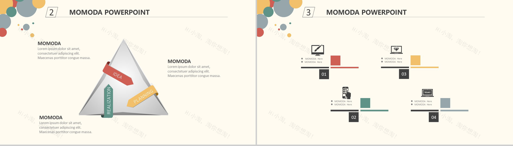 扁平化卡通风极简创意PPT模板-6