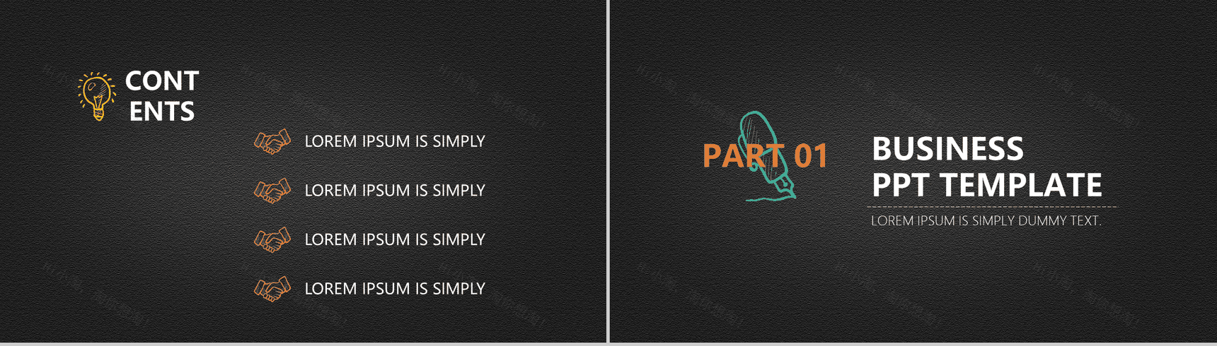 黑色手绘高端大气年终汇报总结报告PPT模板-2