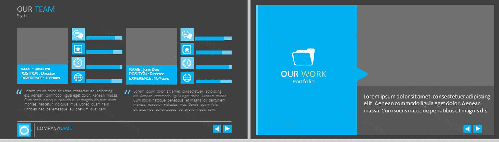 扁平风格商务演讲汇报通用PPT模板-5