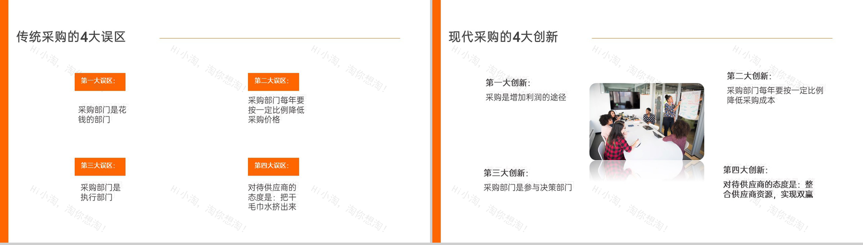 橙色商务风公司采购年中总结工作汇报演讲PPT模板-10