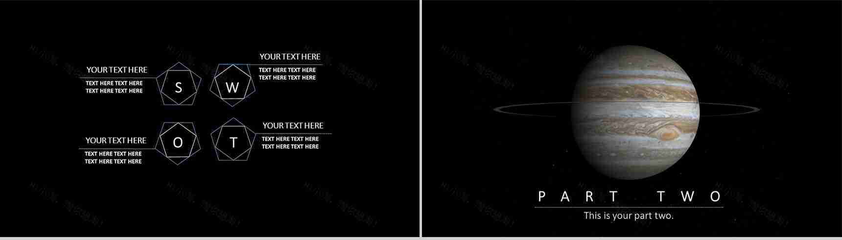 星空欧美商务汇报通用PPT模板-4