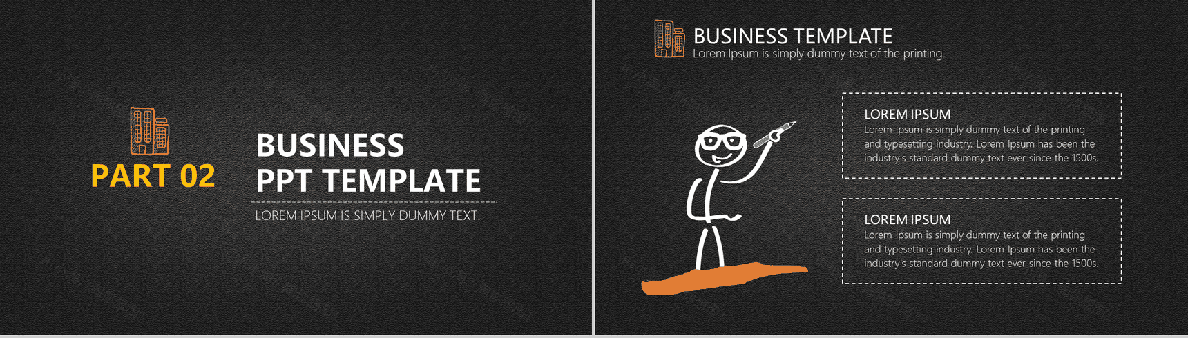 黑色手绘高端大气年终汇报总结报告PPT模板-5