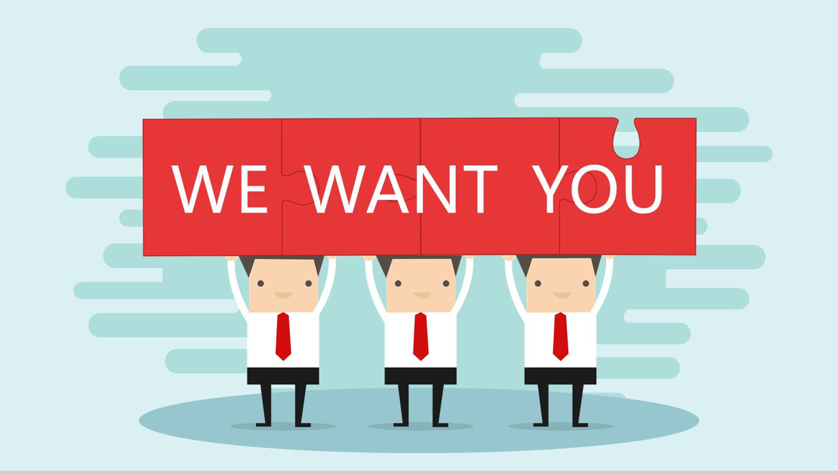 清新简约卡通公司企业校园招聘会PPT模板