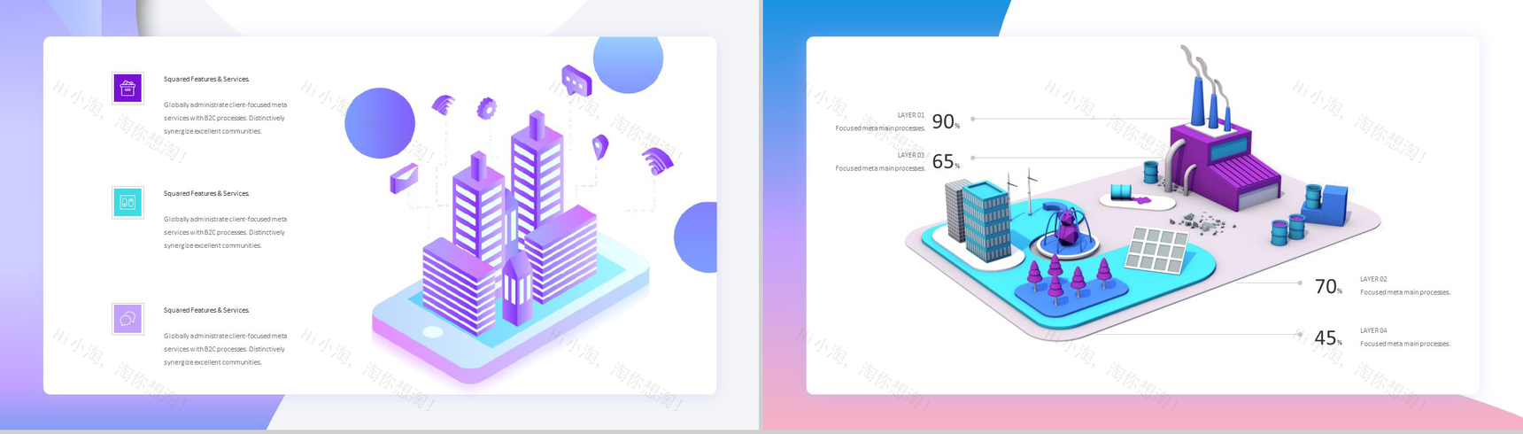 小清新2.5D科技幻彩人工智能网页版PPT模板-3