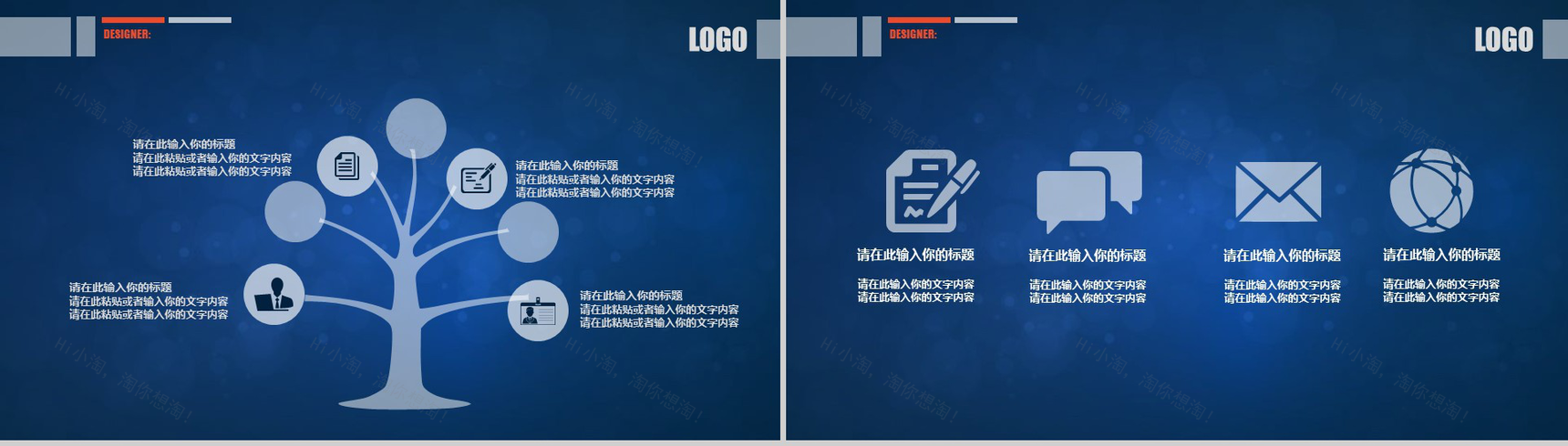 个性创意蓝色简约年终工作汇报总结PPT模板-2