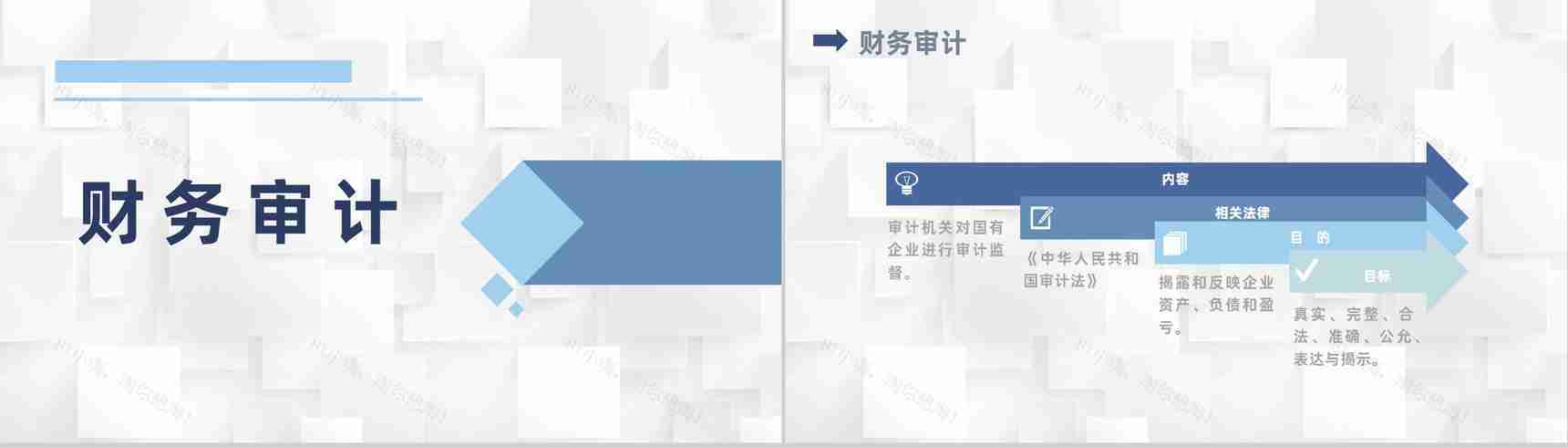 商务行业公司审计项目工作重点通用工作报告PPT模板-6