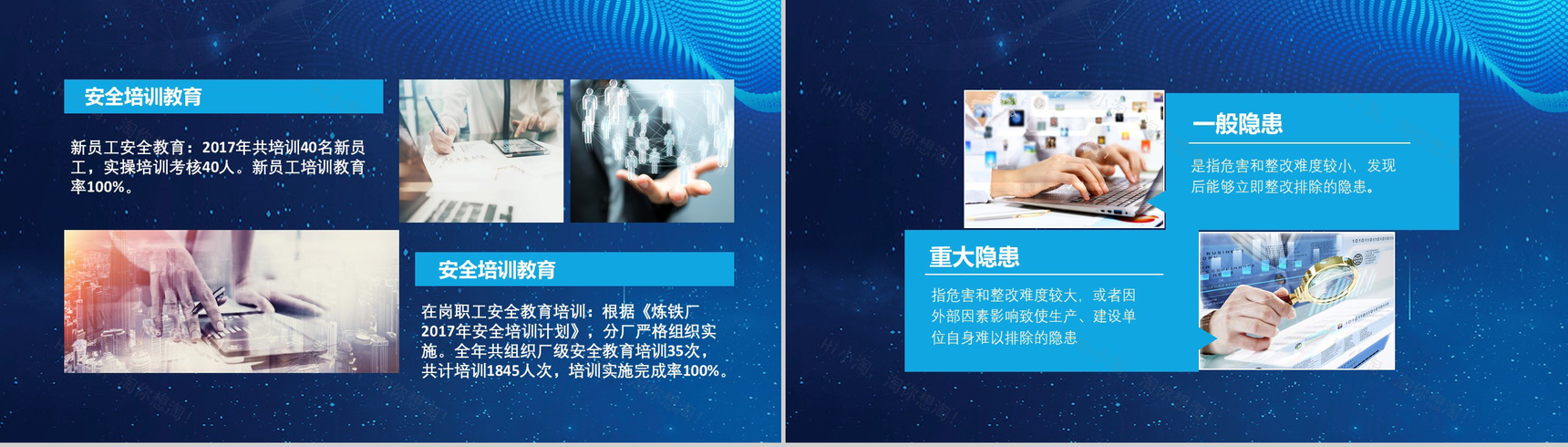 蓝色时尚大气钢铁企业年度工作总结PPT模板-5