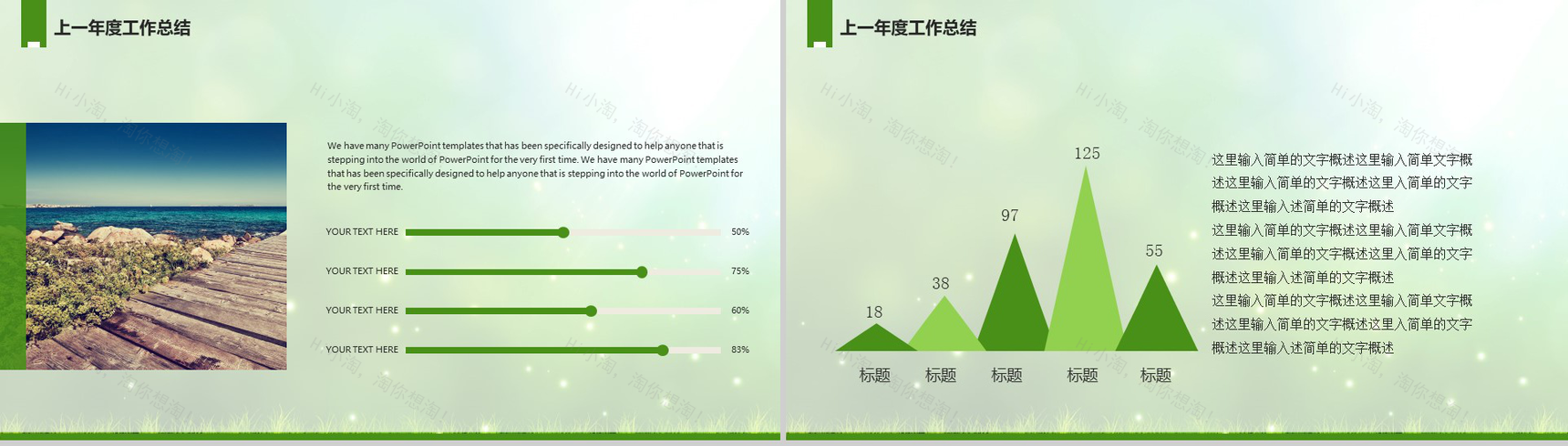 小清新绿色健康环保工作计划年终总结PPT模板-3