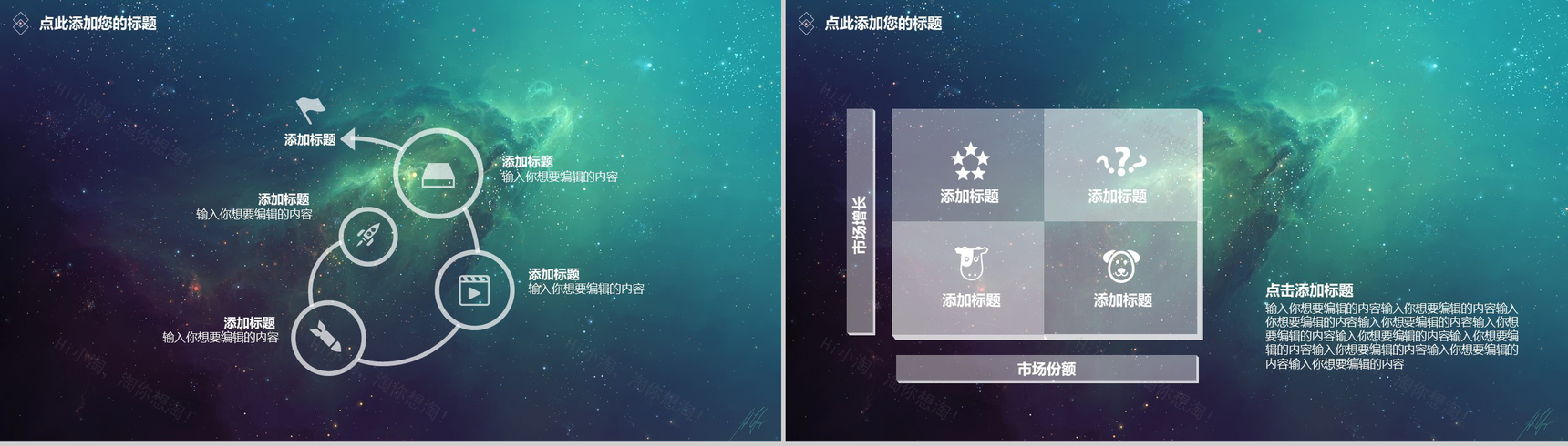 绿色大气星空科技工作总结工作报告PPT模板-4