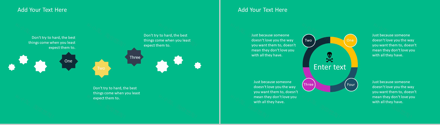 绿色搭配扁平商务通用汇报PPT模板-5