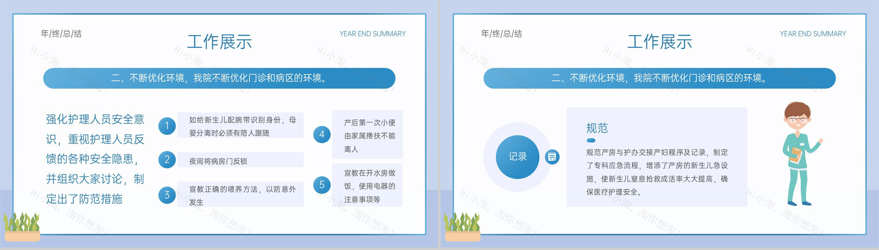 蓝色扁平化医院年终总结报告PPT模板-5
