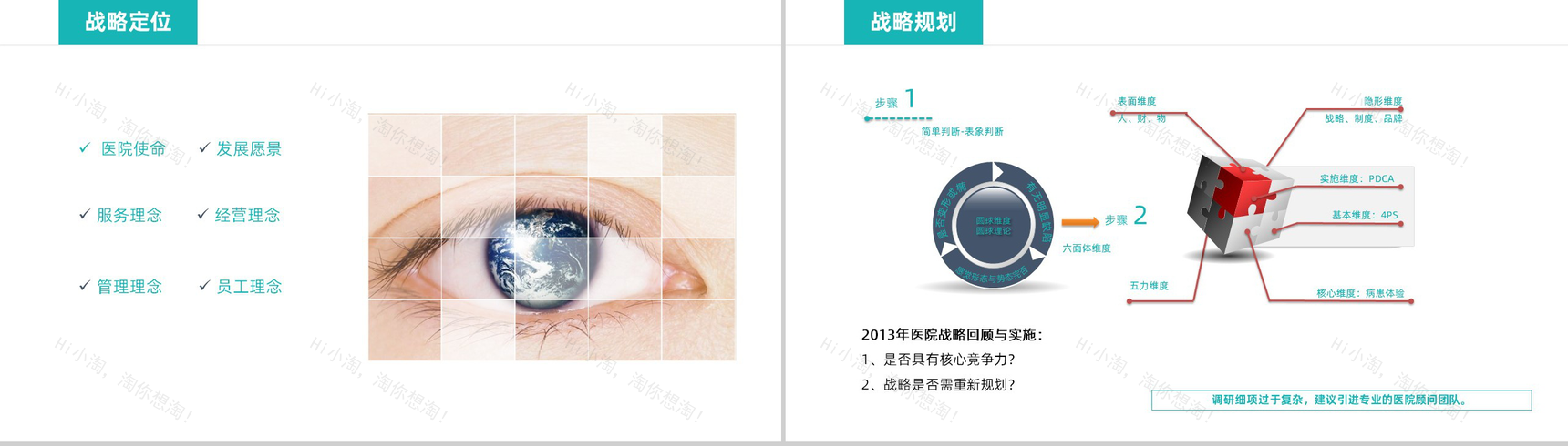 蓝白简约XX医院年度工作计划PPT模板-4