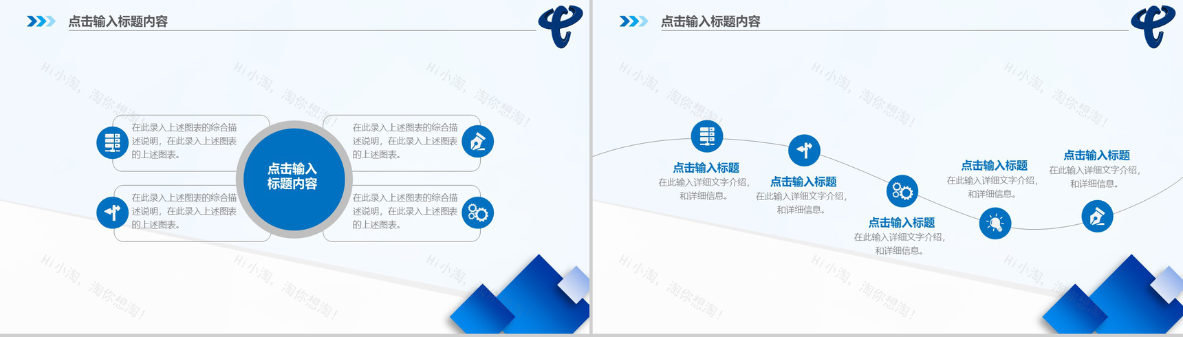 蓝色动态中国电信工作汇报PPT模板-17