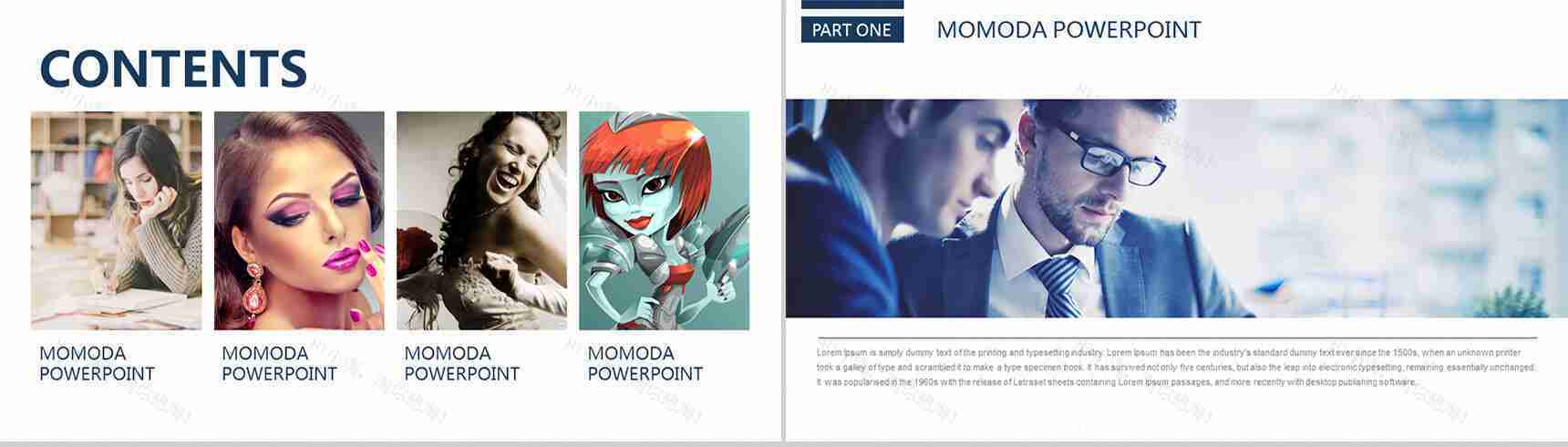 白色商务简洁风大气PPT模板-2