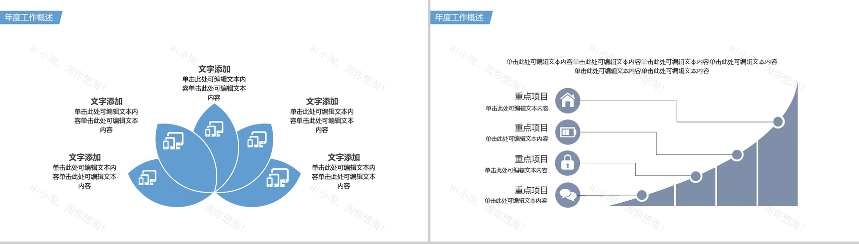 简约蓝色商务风年度个人工作总结报告PPT模板-4
