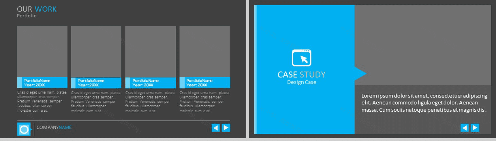 扁平风格商务演讲汇报通用PPT模板-7