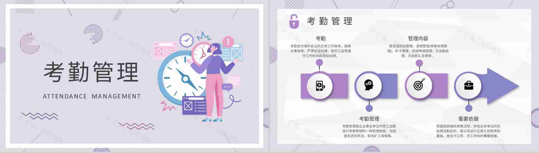 单位行政部门工作制度培训员工考勤管理制度总结PPT模板-6