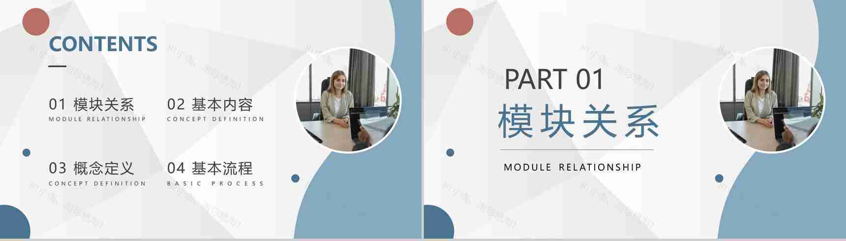 企业人力资源六大模块知识培训行政管理招聘工作总结PPT模板-2