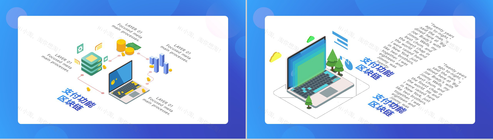 2.5D场景描述休闲科技技术PPT模板-11