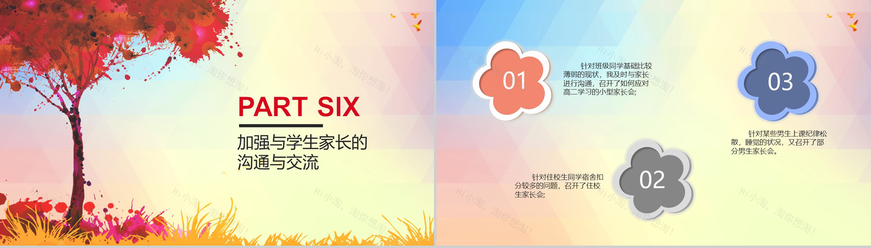 高中班主任工作总结(计划)汇报通用PPT模板-8