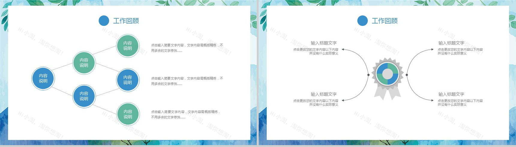 小清新水墨商务转正述职工作总结汇报PPT模板-3