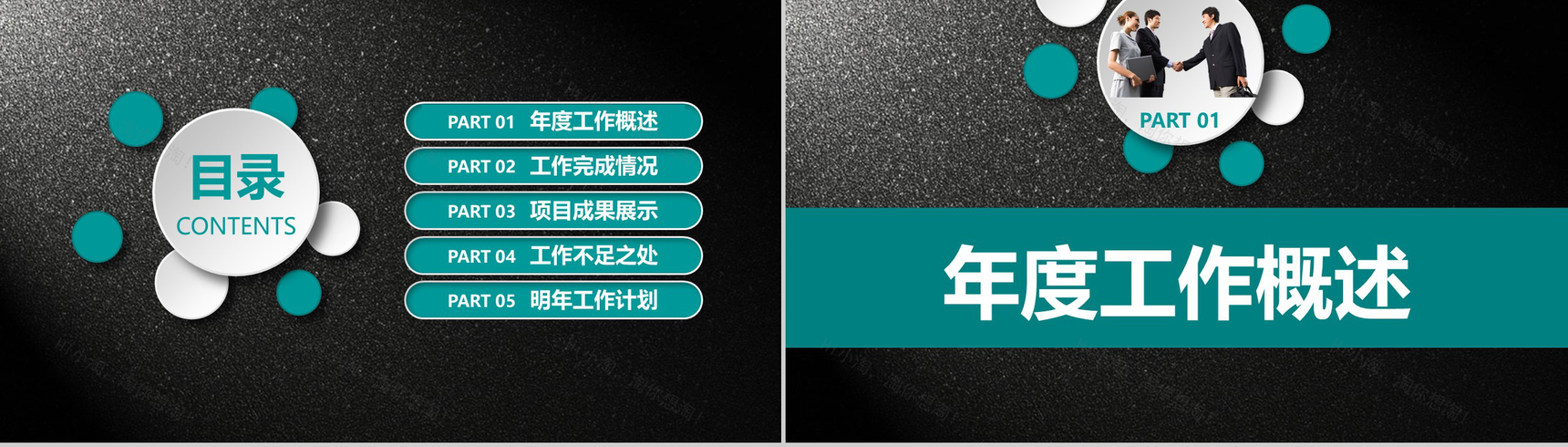 黑绿大气商务年度工作总结PPT模板-2