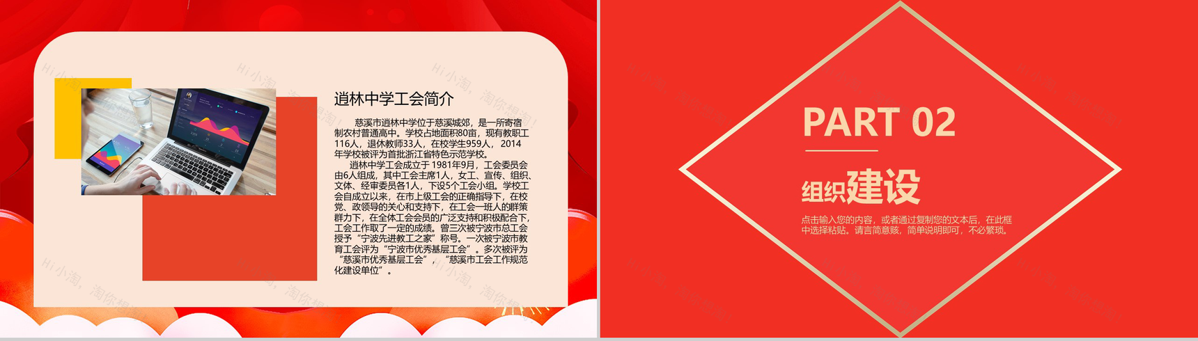 学校工会工作总结计划述职报告(教职工之家)PPT模板-3