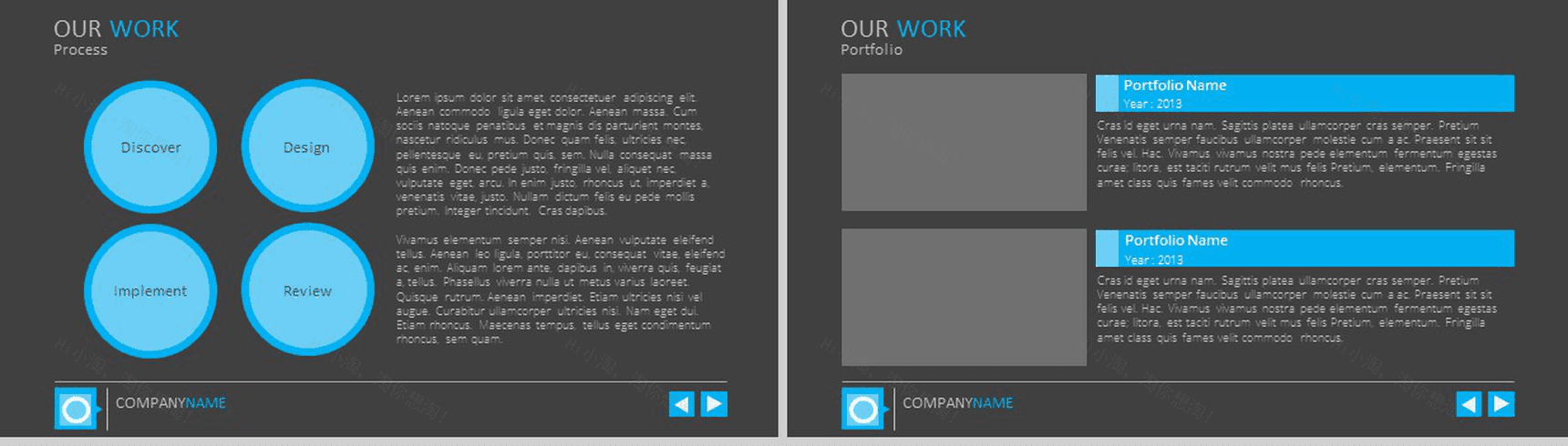 扁平风格商务演讲汇报通用PPT模板-6
