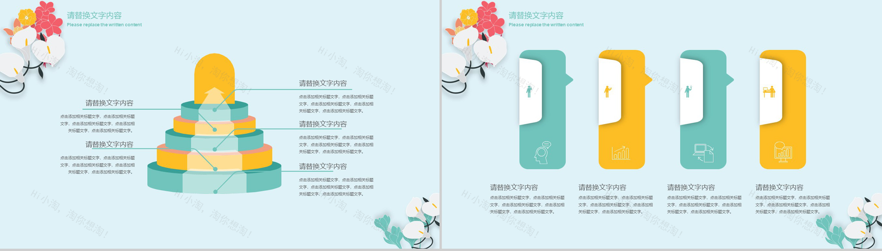 清新文艺花卉唯美实习转正述职报告工作总结汇报PPT模板-4