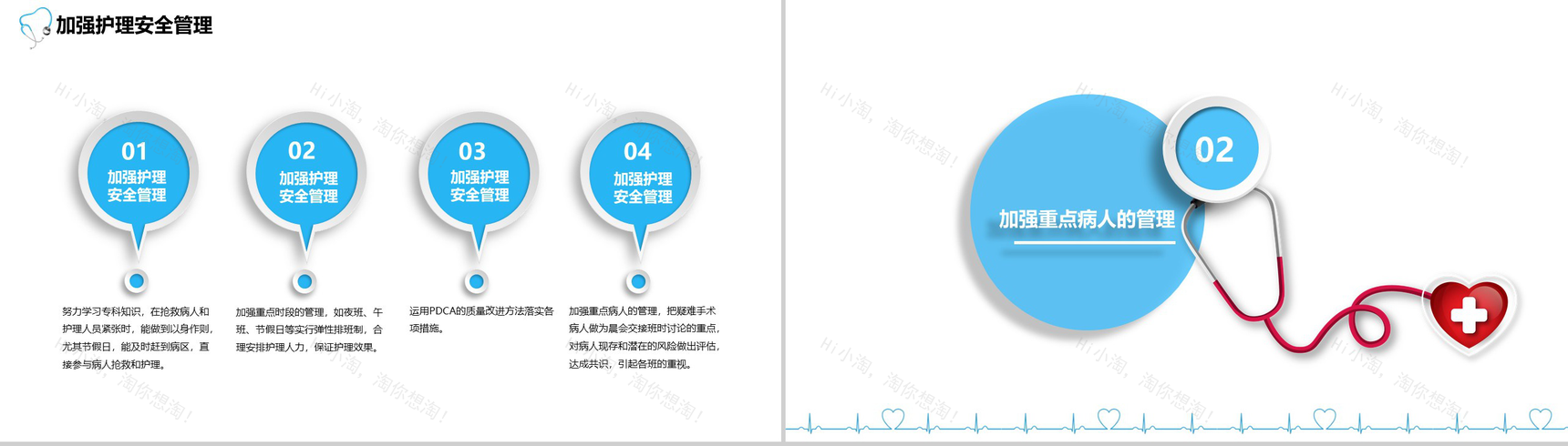 蓝色立体护士长工作汇报年度总结PPT模板-4