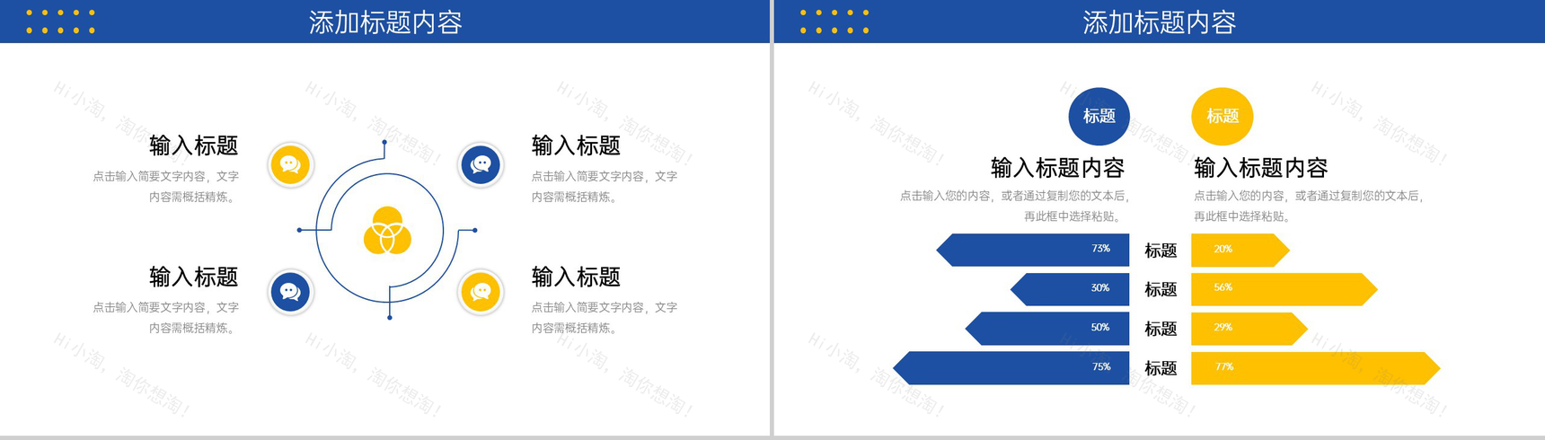 蓝黄撞色网站数据分析产品优化策略总结PPT模板-8