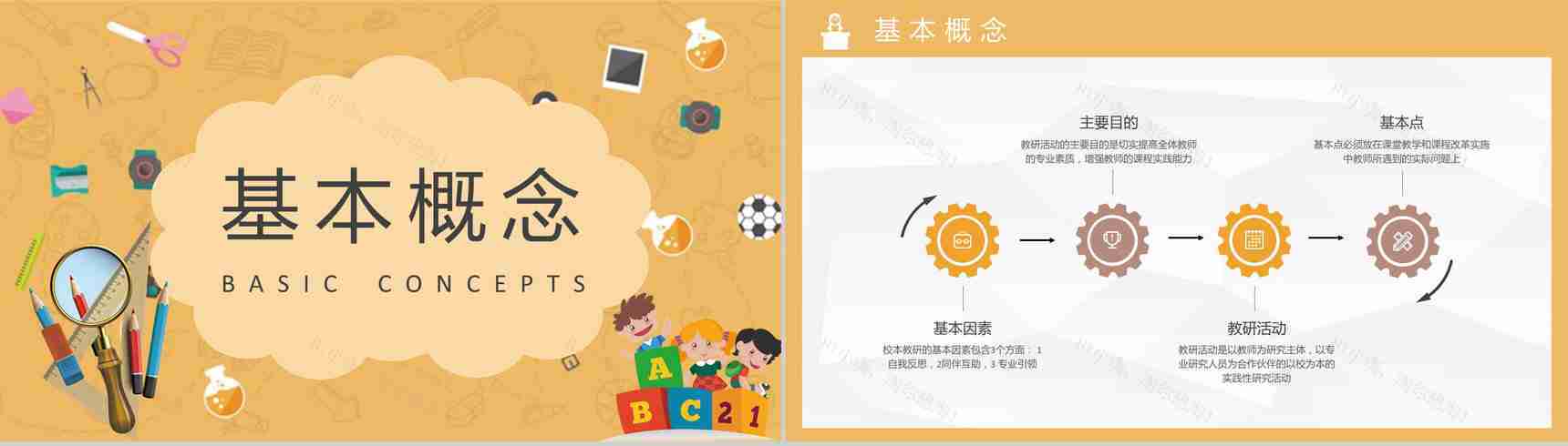 校园教育工作计划教师教学讲课实践总结教研活动记录PPT模板-7