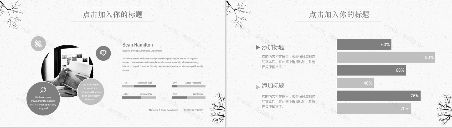 简约纯色通用工作汇报PPT模板-3