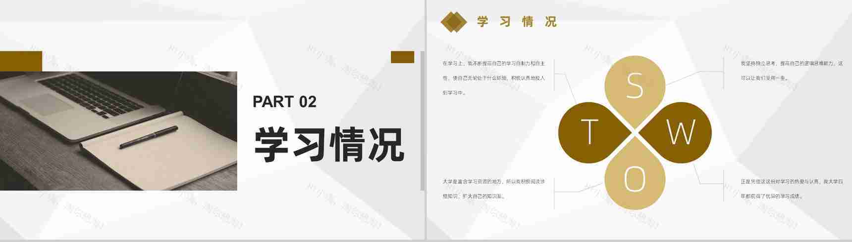 个人情况总结大学生自我鉴定审视自我专用PPT模板-4