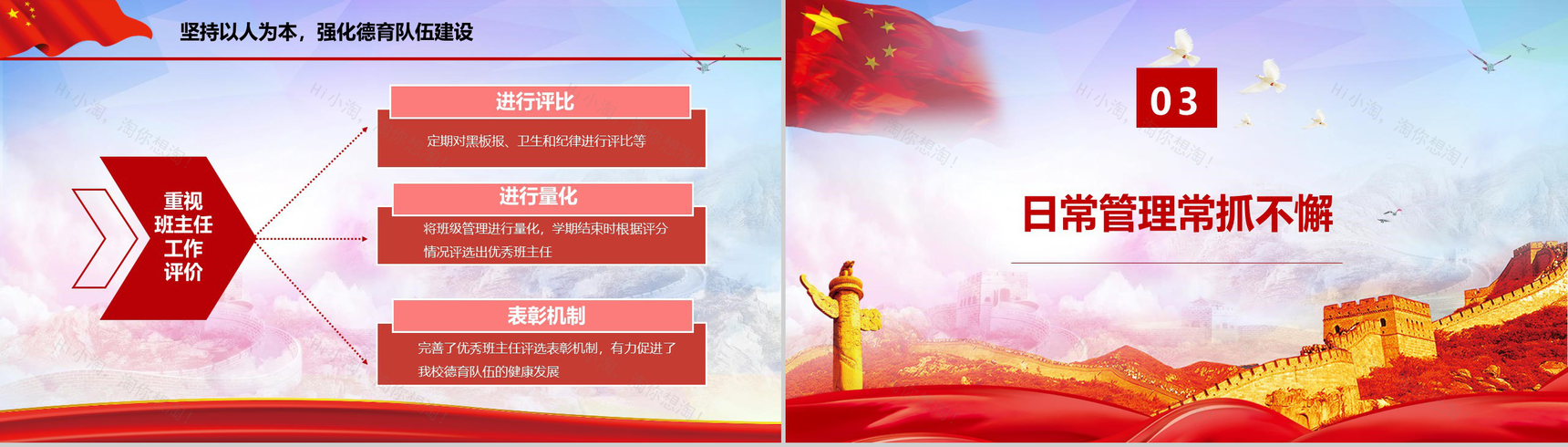 中国风副校长述职述廉报告工作总结PPT模板-5